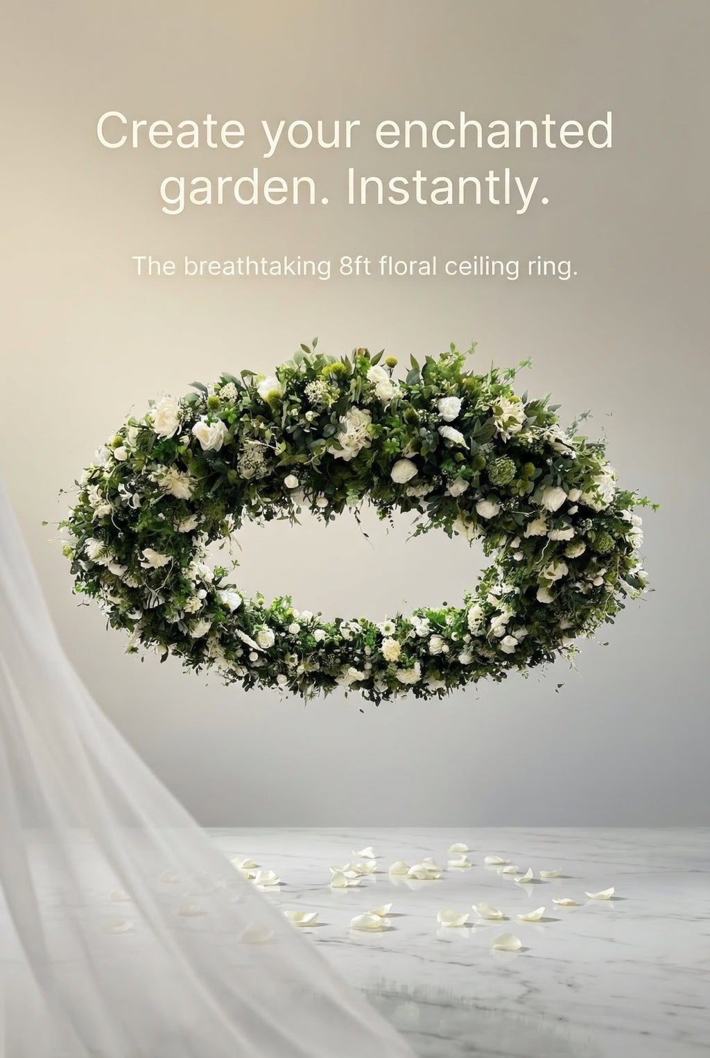8ft Artificial Flower Ceiling Ring