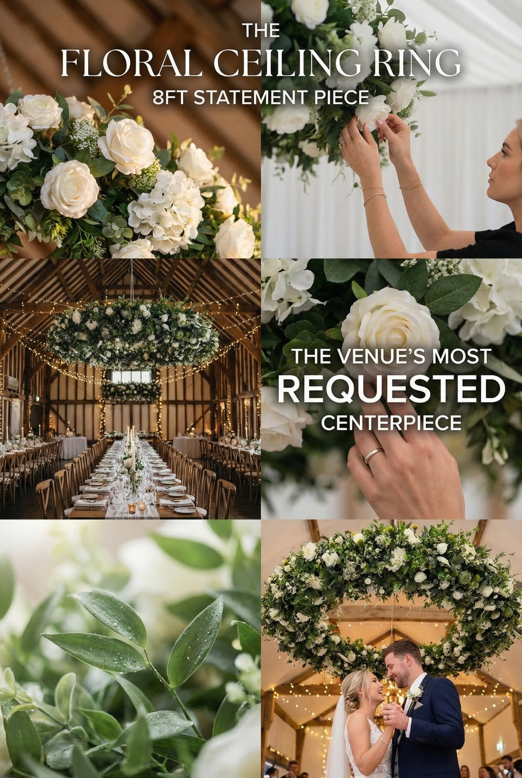 8ft Artificial Flower Ceiling Ring